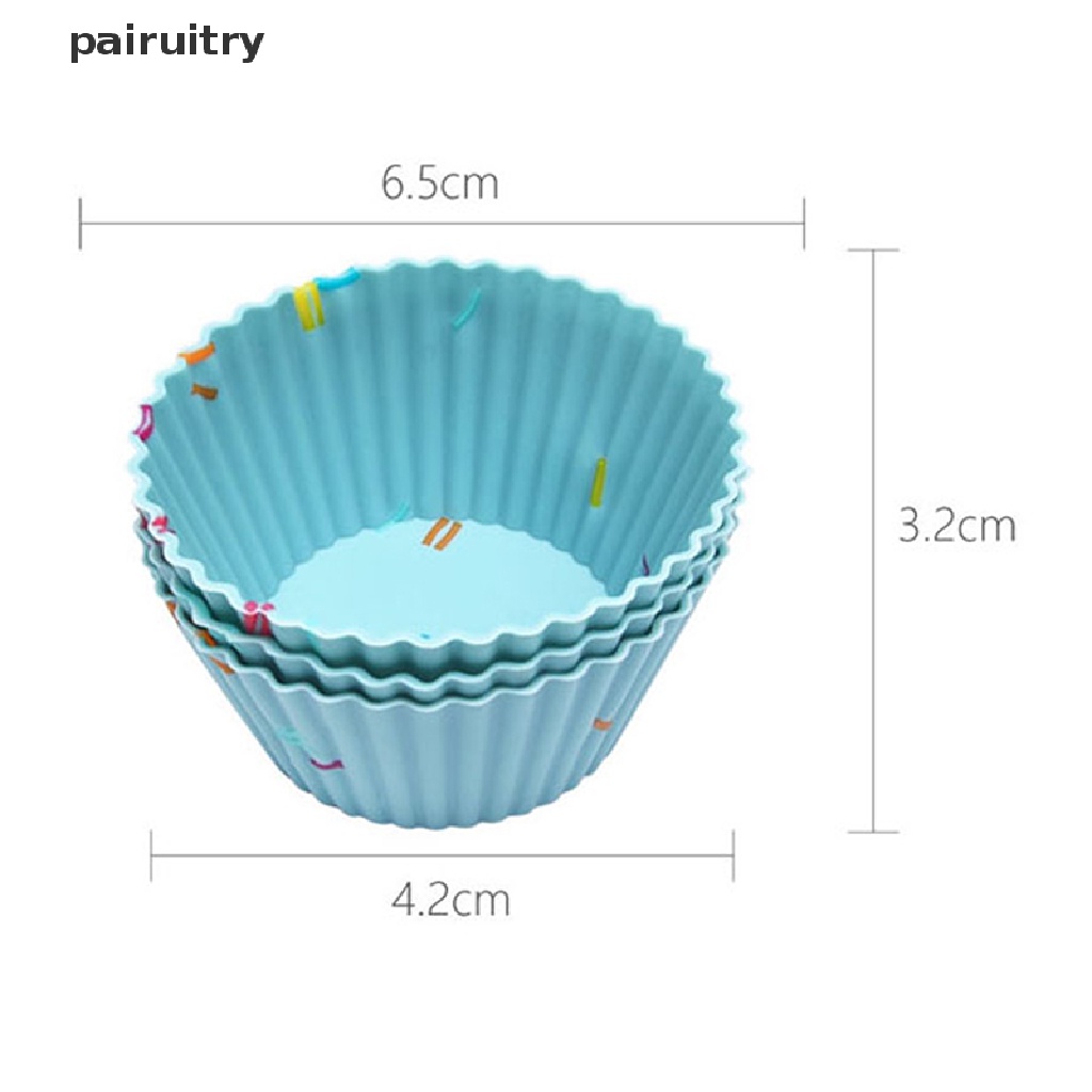 Prt 6pcs/set Reusable Silicone Cupcake Mold Cetakan Kue Muffin Cetakan Kue DIY PRT