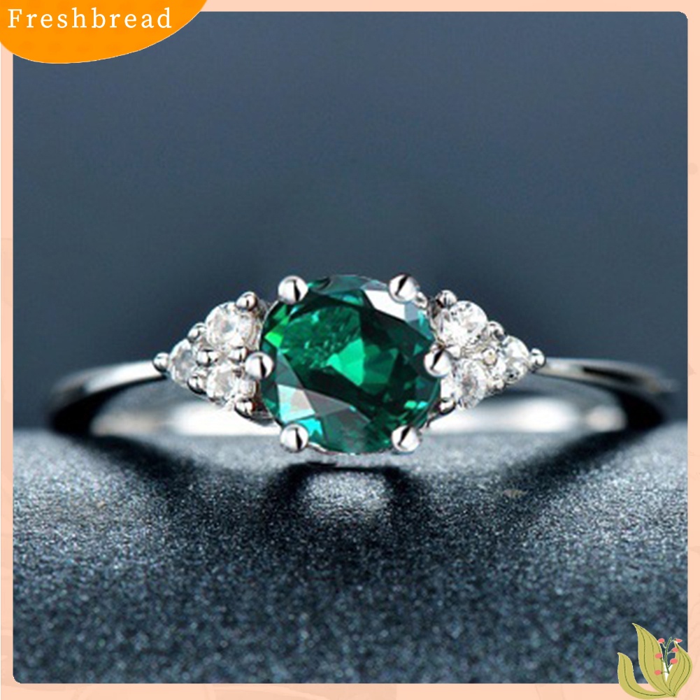 &lt; Freshbread &gt; Wanita Faux Safir Garnet Zamrud Batu Permata Jari Cincin Hadiah Perhiasan Pernikahan