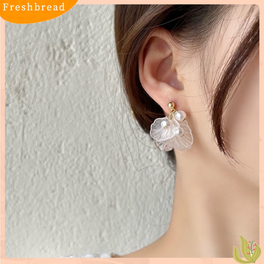 &lt; Freshbread &gt; 1pasang Anting Elegan Semua Pertandingan Pengerjaan Halus Shiny Eye-catching Dress Up Bentuk Bunga Aksesoris Fashion Canggih Untuk Kehidupan Sehari-Hari