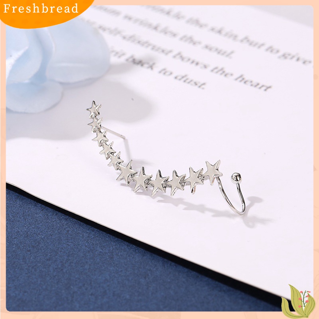 &lt; Freshbread &gt; 1pc Klip Anting Bentuk Bintang Warna Solid Ramah Untuk Kulit Anti-Cacat Indah Dekoratif Portabel Tahan Lama Ringan Wanita Stud Earrings Hadiah