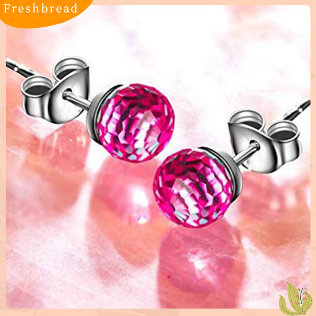 &lt; Freshbread &gt; Fashion Wanita Desain Bola Kristal Imitasi Ear Stud Earrings Perhiasan Hadiah Aksesori