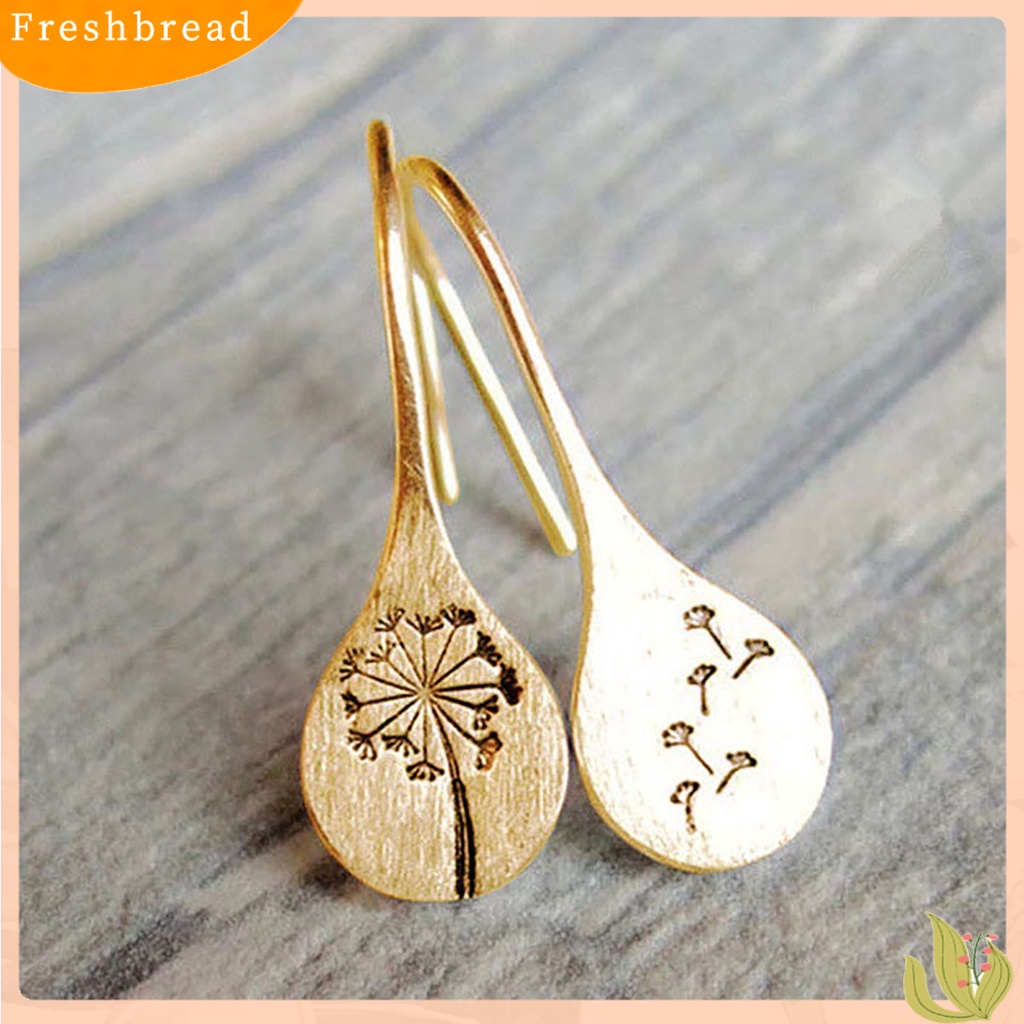 &lt; Freshbread &gt; Mode Sederhana Dandelion Menjuntai Anting Retro Perhiasan Liontin Stainless Steel