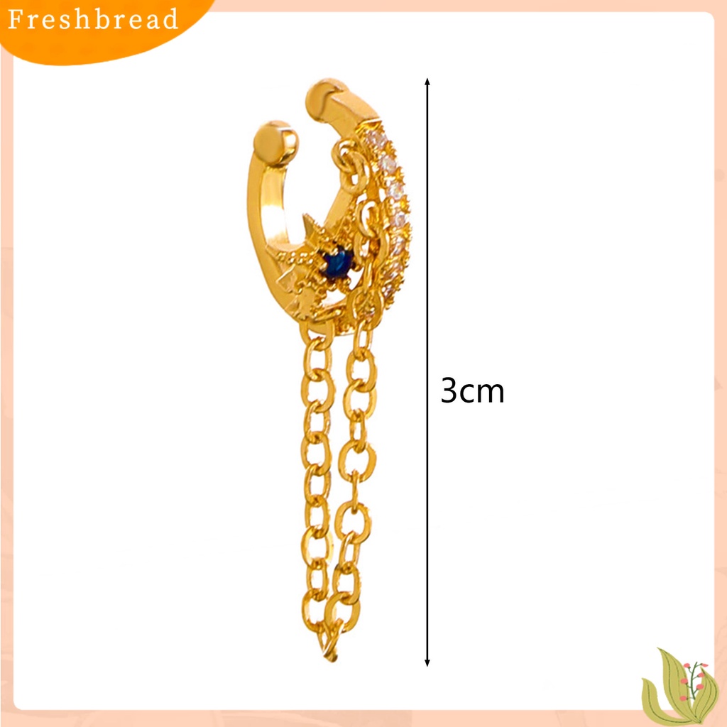 &lt; Freshbread &gt; 1Pc Klip Telinga Pengerjaan Indah Non-Piercing Tembaga Ear Cuff Fashion Anting Rumbai Untuk Pesta