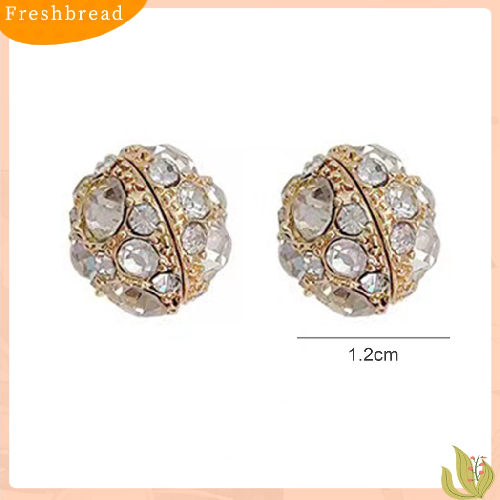 &lt; Freshbread &gt; 1pasang Anting Pejantan Tindik Palsu Berlian Imitasi Cubic Zirconia Hias Temperamen Shiny Dekorasi Kepribadian Ada Lubang Telinga Anting Perhiasan Aksesori