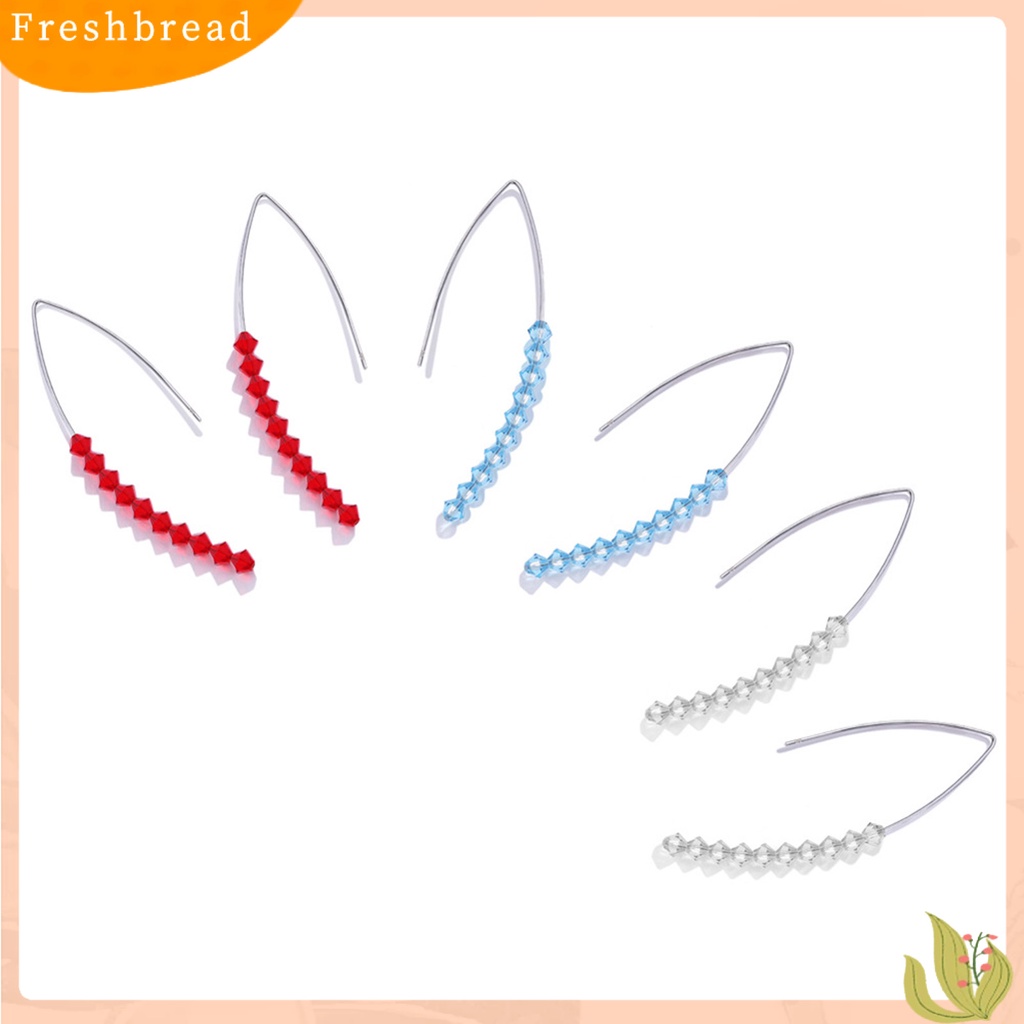 &lt; Freshbread &gt; Wanita Tindik Bentuk V925Silver Panjang Earwire Ear Hooks Earrings Untuk Belanja