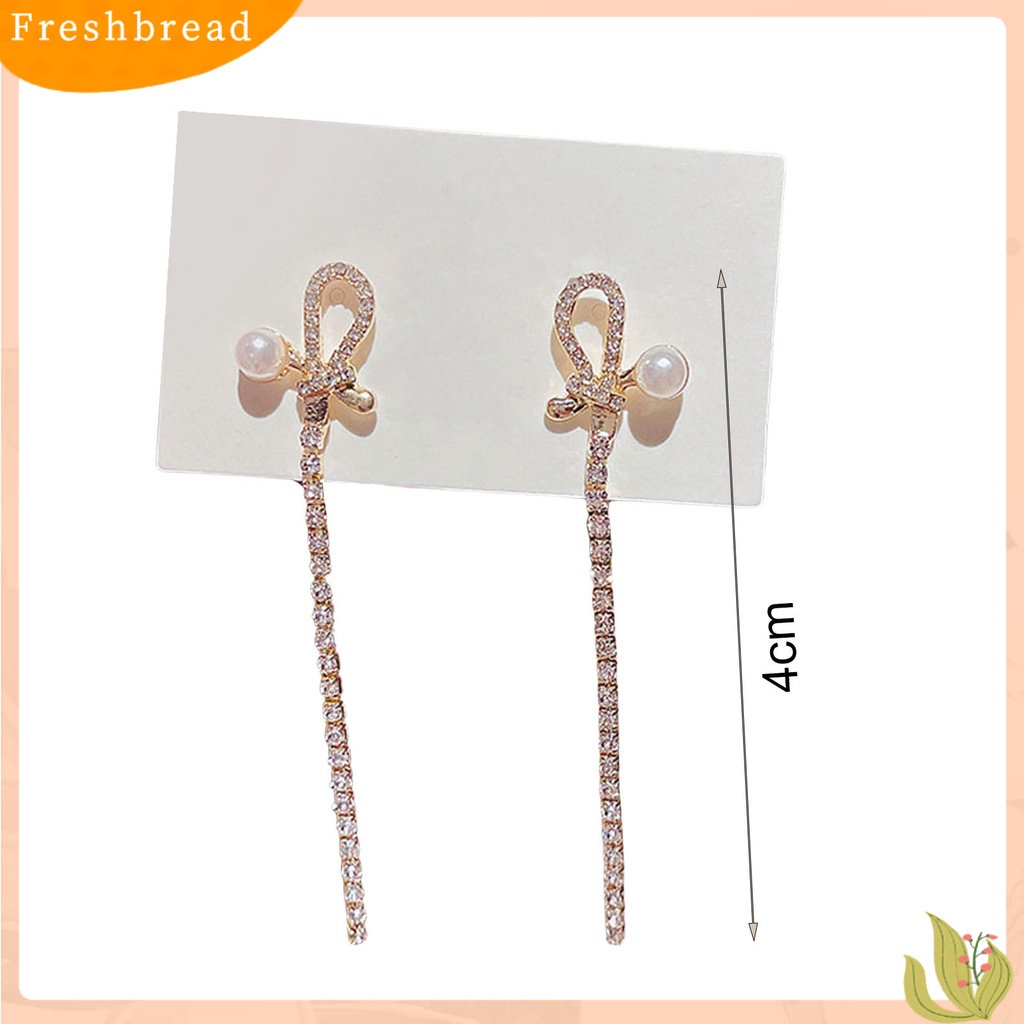 &lt; Freshbread &gt; 1pasang Wanita Ear Studs Bunga Berlian Imitasi Perhiasan Bersinar Hati Studs Earrings Untuk Pakaian Sehari-Hari