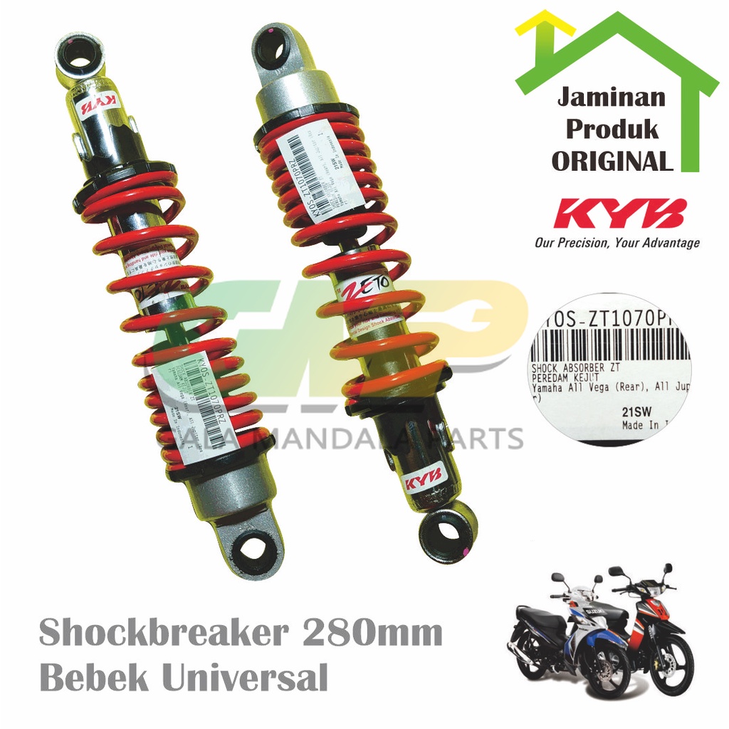 KYB Shockbreaker ZETO KYOS Vega Jupiter Kayaba ZT1070 Suspensi 280mm