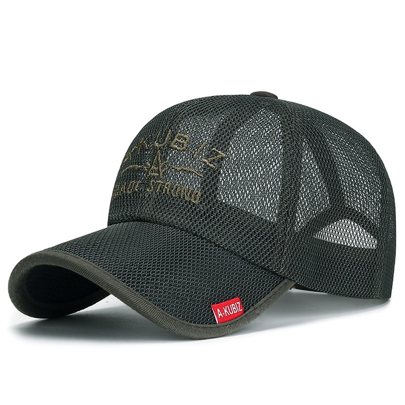 Topi Baseball Mode Untuk Pria A-KUBIZ Surat label Kasual breathability Full mesh cap adjustable Olahraga Luar Ruangan Tabir Surya Snapback Topi Wanita