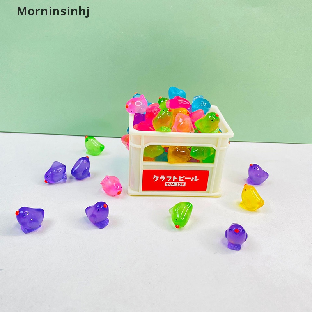 Mornin 5 Pcs Mini Fluorescence Ayam Jago Lucu Glow In The Dark DIY Aksesoris Lanskap Mikro Dekorasi Rumah Boneka id