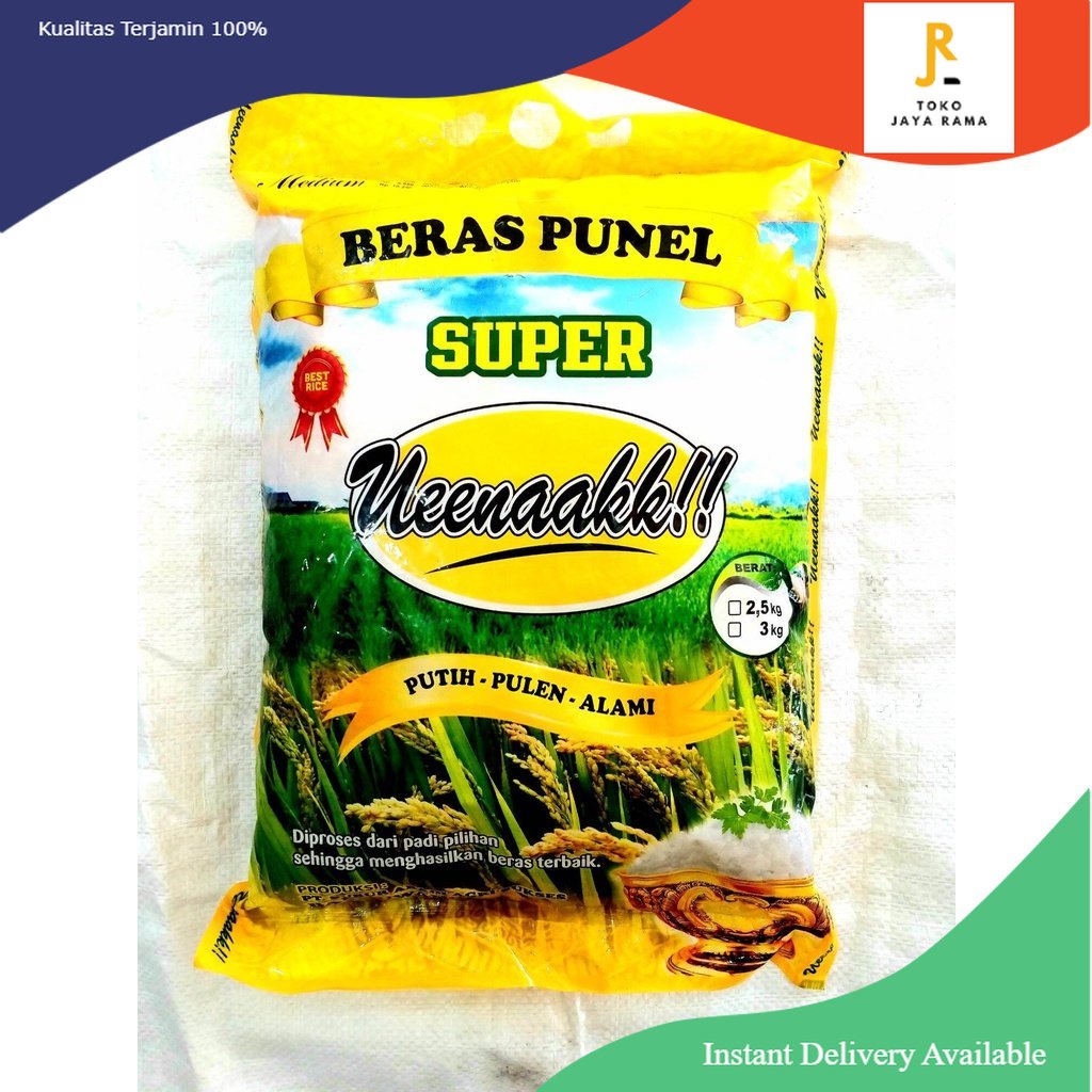 

Beras Super Uenak Punel 3kg, cocok untuk zakat fitrah