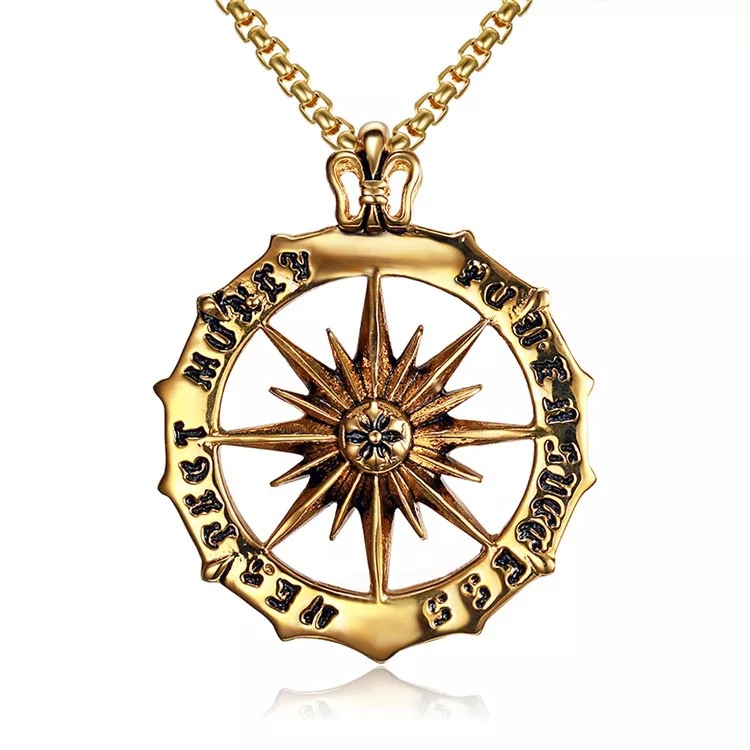 Kalung Pria Hip-Hop Street Wear God of the Sun Necklace Unik Trendi Fashion Gaya Tarian Jalanan Sweater Rantai