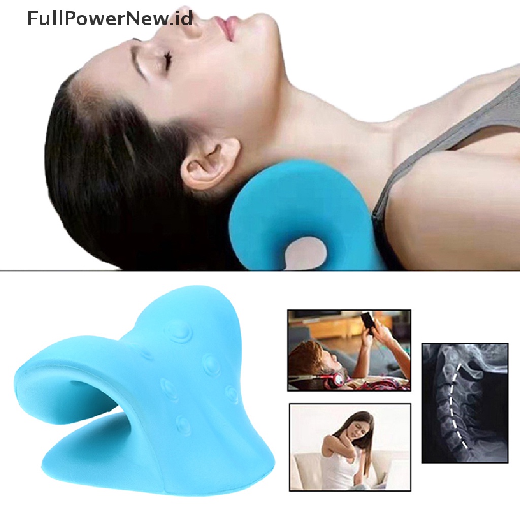 Power Leher Bahu Tandu Relr Cervical Chiropractic Traction Pillow Green ID