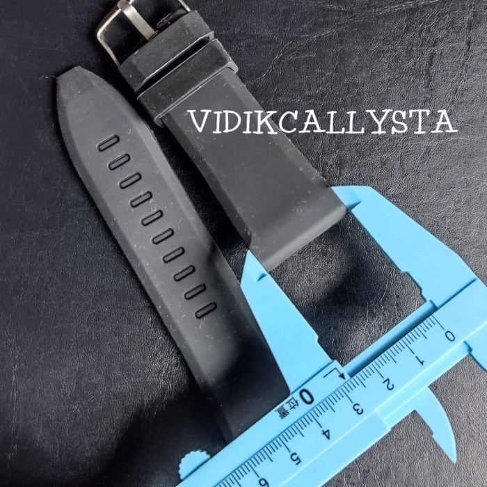 Strap Tali Jam Tangan Karet Rubber Hitam 28mm 28 MM Berkualitas