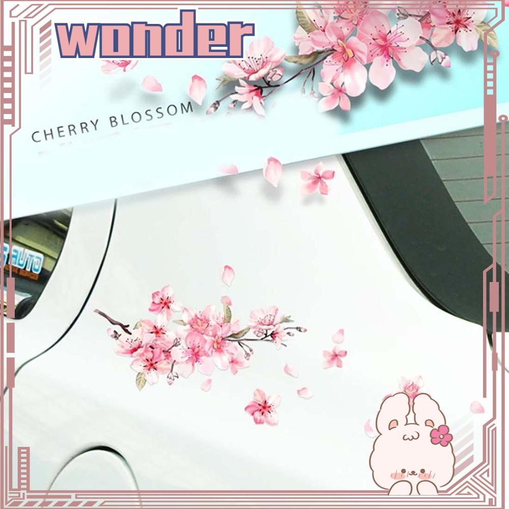 Wonder Sakura Stiker Mobil Aksesoris Eksterior Kreatif Motor Bekas Helm Lampu Depan Decal