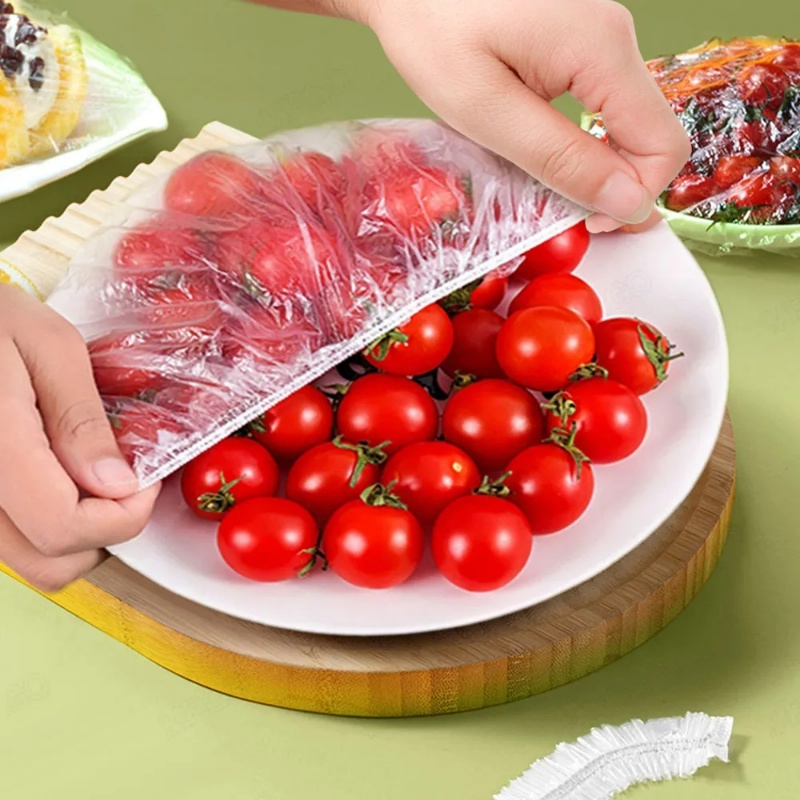 10/50pcs Penutup Makanan Plastik Transparan Sekali Pakai/Kulkas Dapur Anti-String Fresh Keeping Film