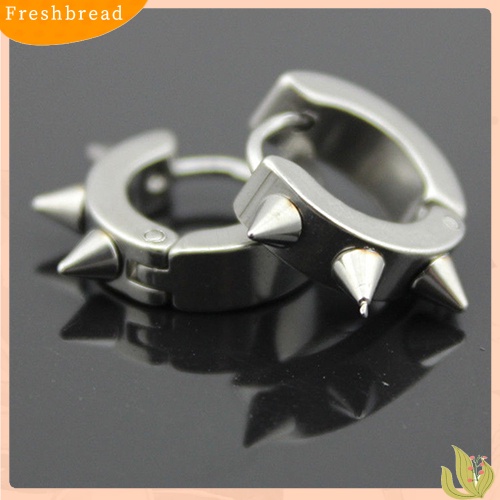 {In Stock} Pria Wanita Fashion Punk Gothic Stainless Steel Hoop Stud Earrings Perhiasan