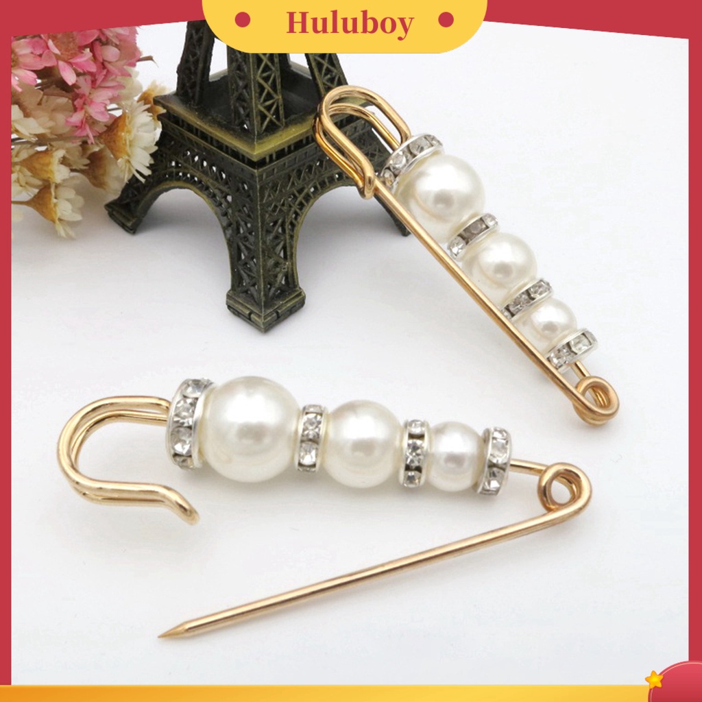 {Ready Stock} Bentuk Bunga Anti Ekspos Wanita Bros Pin Bersinar Berlian Imitasi Mutiara Imitasi Peniti Aksesoris Kostum