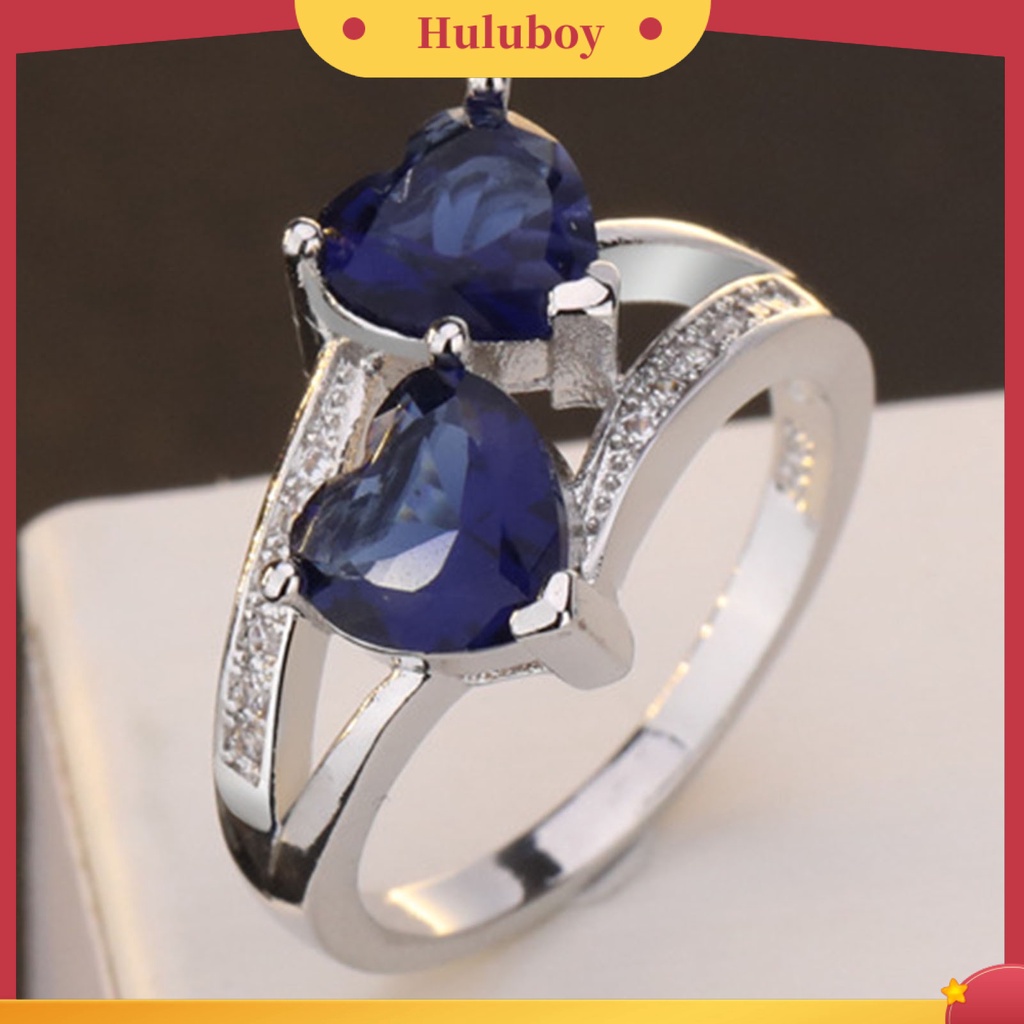 {Ready Stock} Cincin Alloy Portable Ringan Dekorasi Jari Logam Kecil Cinta Bentuk Hati Cincin Tunangan Untuk Wanita