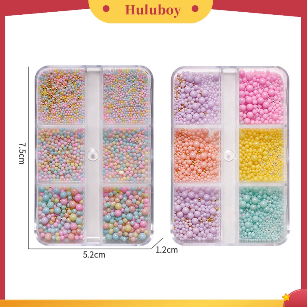 {In Stock} 1kotak Manik-Manik Kuku Warna Permen 6kisi Tiga Dimensi Bentuk Bola Bulat Mini Halus DIY Nail Art Hadiah Manik-Manik Kuku Kaviar Dekorasi 3D Untuk Lady