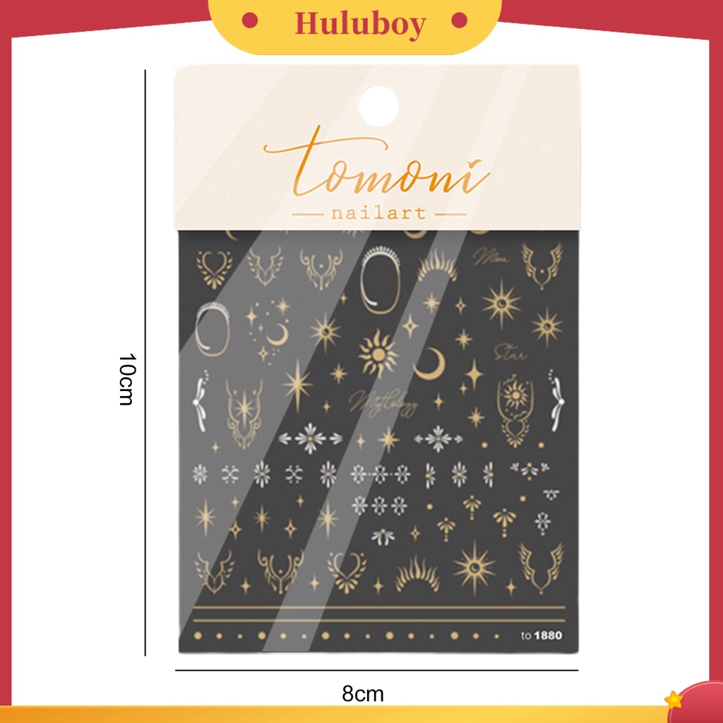 {In Stock} Nail Decal Pola Kreatif Perekat Diri Tidak Luntur Lengket Kuat Mudah Diterapkan Dekoratif Eye-catching Nail Art Decal Mudah Mengelupas Kuku Stiker Perlengkapan Kuku