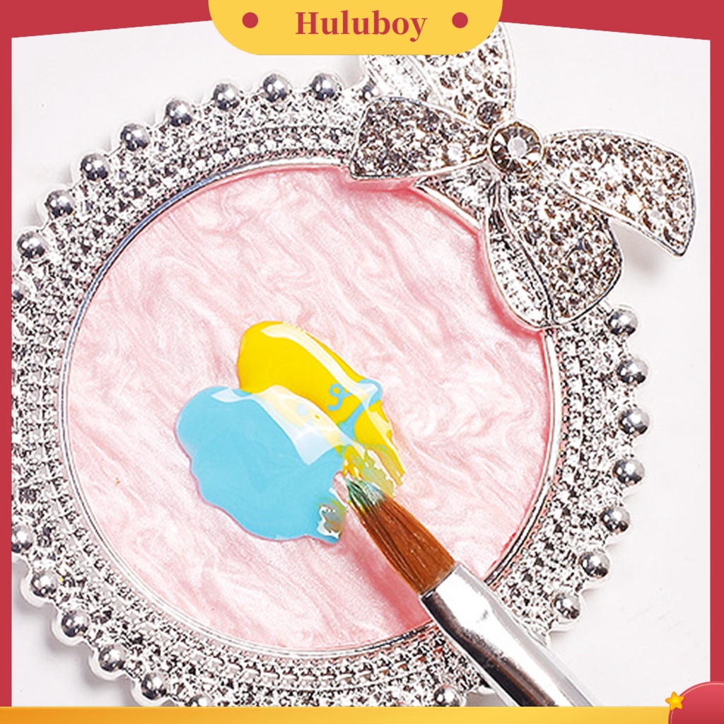 {In Stock} Nail Art Palet Berlian Imitasi Busur Menampilkan Nampan Gaya Retro Kuku Stand Gel Polish Pallet Mixing Plate Perlengkapan Kuku