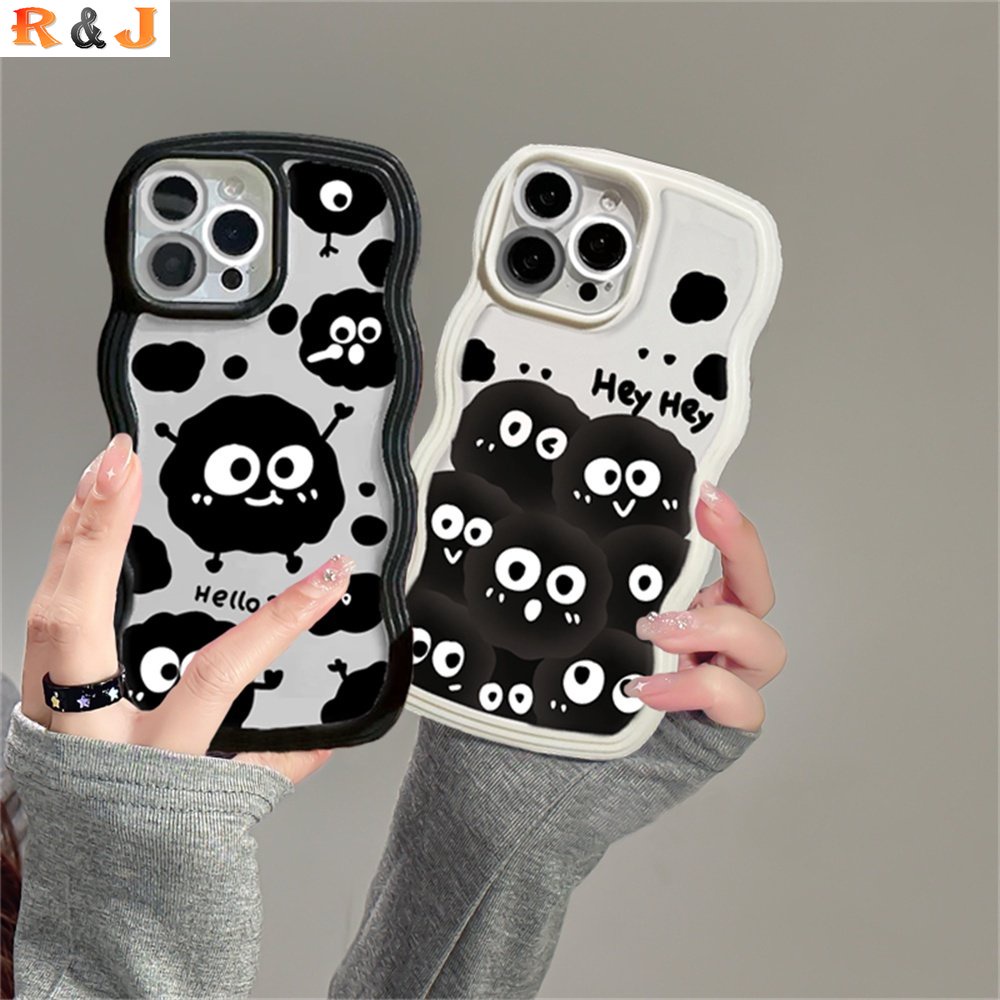 Casing Bola Bara Hitam Redmi Note 11S 11 Pro Redmi 10C 10A 9A Note10 5G Note 10S 9C 9T Note9 Note8 Poco X3 Pro NFC Cute Wave Edge TPU Phone Case Cover