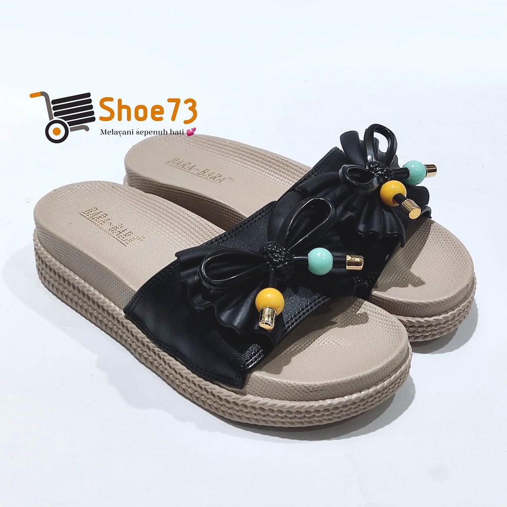 BARA BARA JSL 895 V-26 SIZE 36-40 ORIGINAL l Sandal Selop pita jelly wanita l Sendal kokop cewek impor