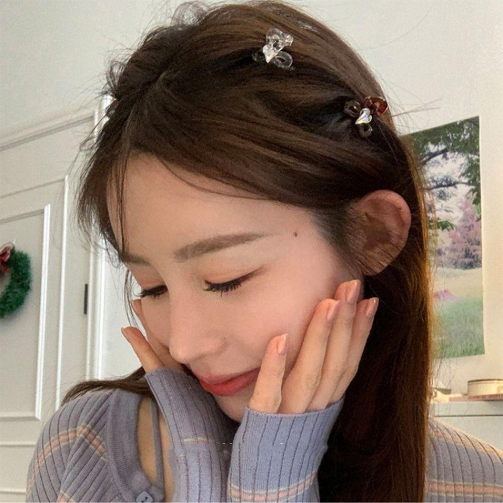 Mxbeauty Wanita Klip Hiu Mini Trendi Temperamen Manis Jantung Rambut Ambil Klip Hairstyle Alat Hiasan Kepala Akrilik Gaya Korea Klip Rambut