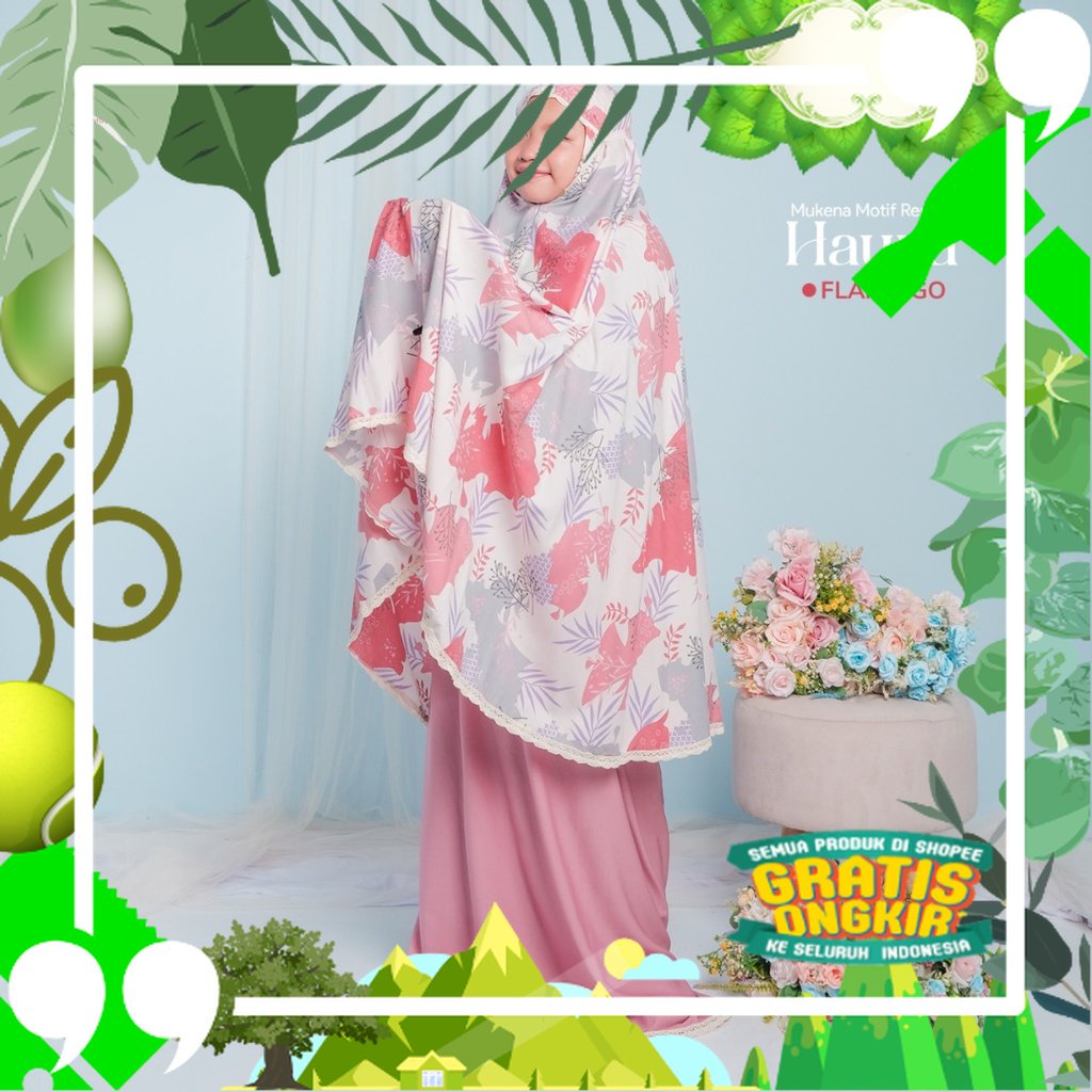 UG44FW MUKENA ANAK PEREMPUAN TANGGUNG MUKENAH REMAJA 2 IN 1 RESLETING KARAKTER HAURA/ Trendy Modis