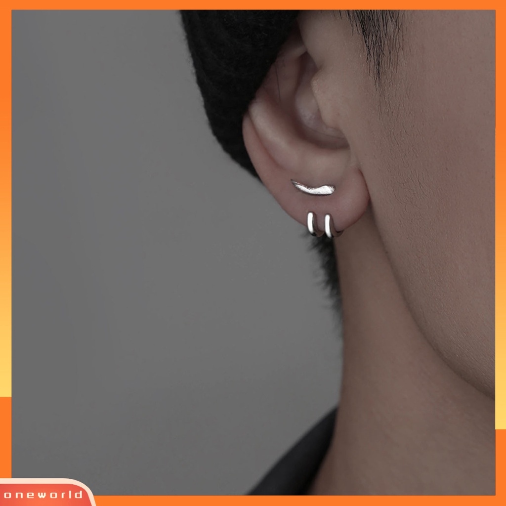 [OWR] Ear Studs Punk Hip Hop Dilepas 2-cakar Kait Kepribadian Hadiah Keren Gaya Sederhana Pria Anting Perhiasan Fashion