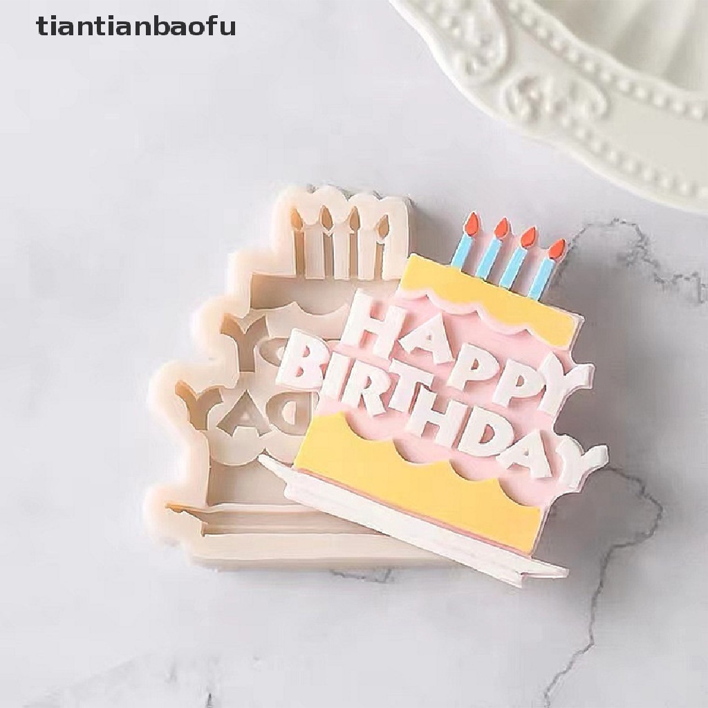 [tiantianbaofu] Silikon 3D Happy Birthday Alfabet Inggris Cetakan Kue Coklat Decorag Alat Butik