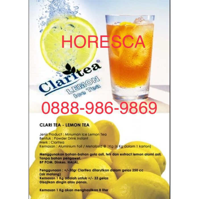 

✨NEW✨ -Claritea Lemon Tea | Bubuk Minuman Lemon Tea Kemasan 1 Kg- 2.2.23