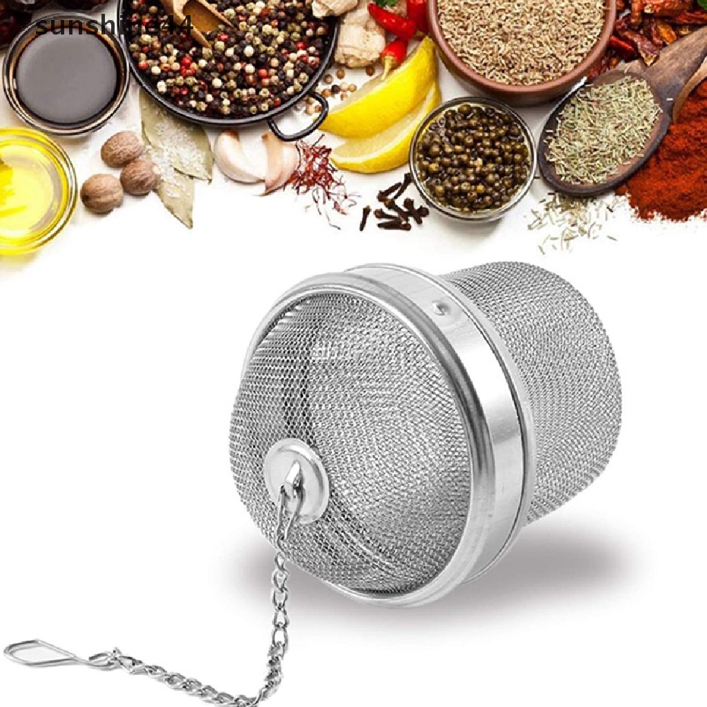 Sunshine Stainless Steel Tea Ball Seasoning Pot Saringan Teh Tea Ball Perlengkapan Peralatan Minum Teh ID