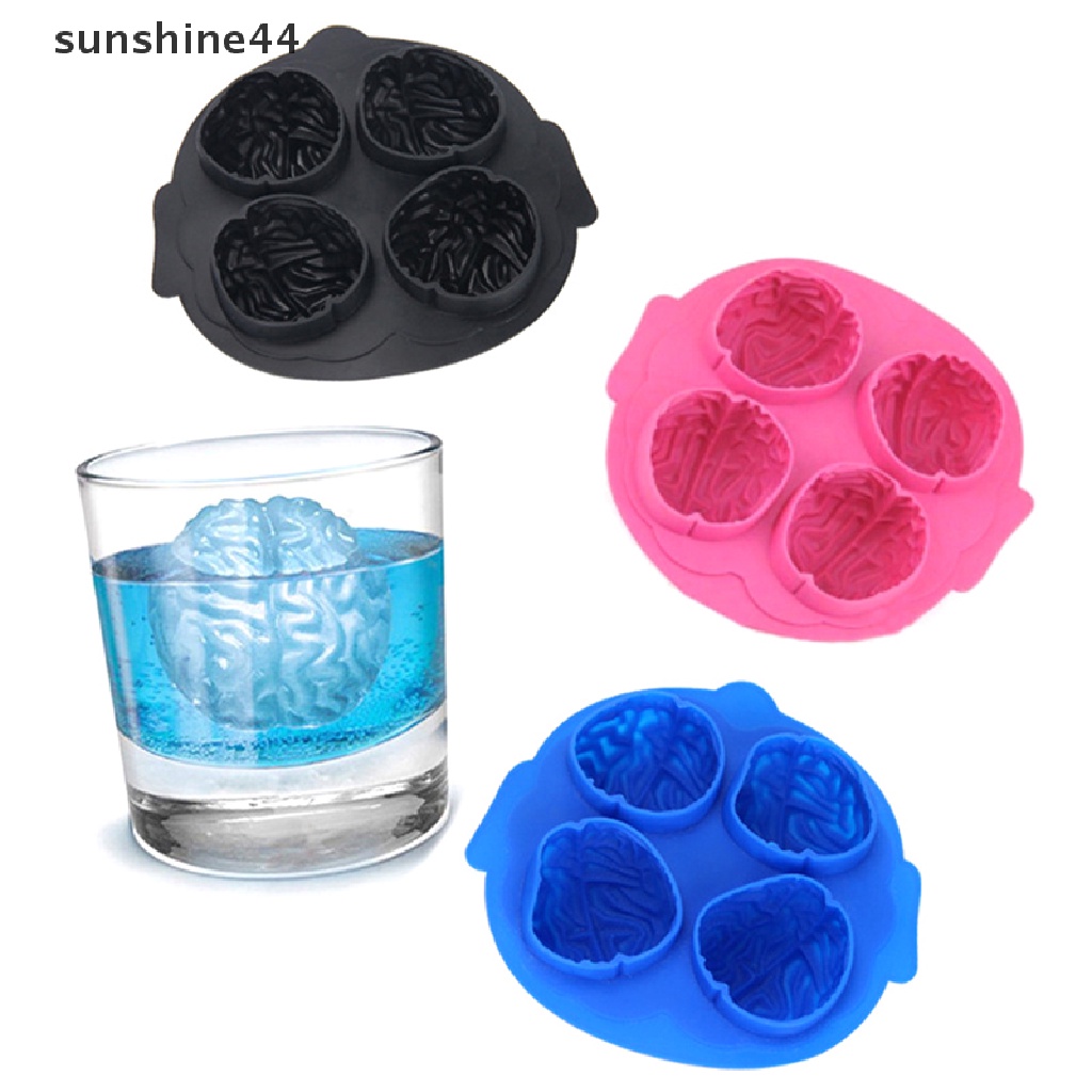 Sunshine Cetakan 3D Silikon Brain Ice Mold Alat Kue Cutter Cetakan Es Krim Ice Ball Maker ID