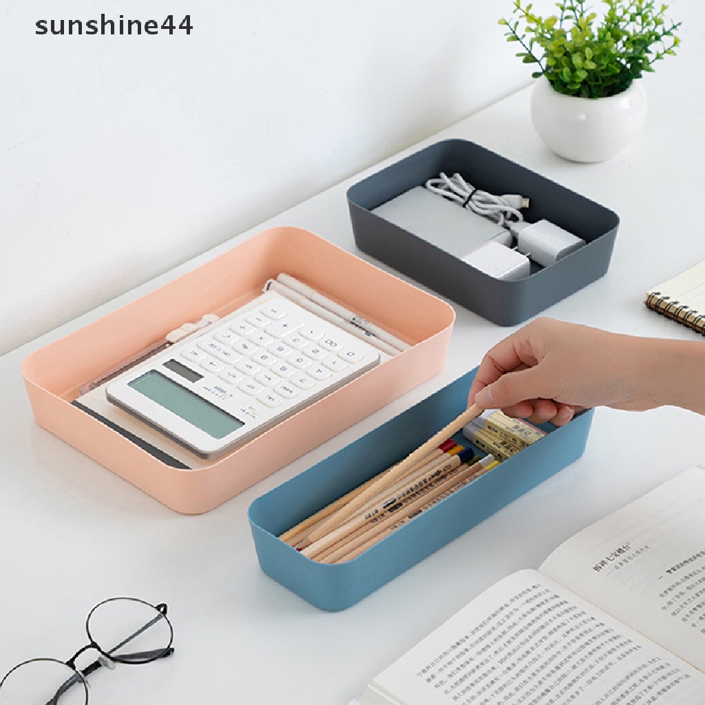 Sunshine Combinable Storage Box Desktop Tempat Penyimpanan Kosmetik Makeup Pakaian Peralatan Makan ID