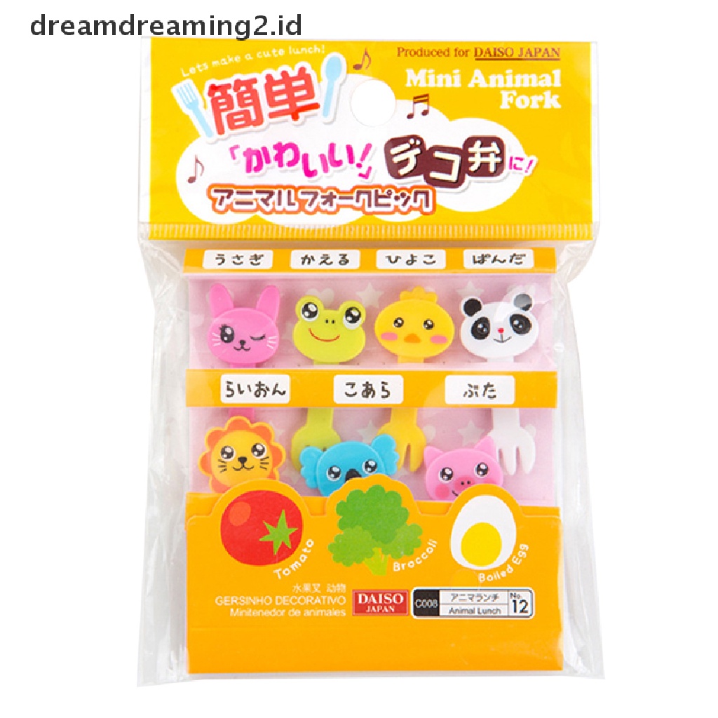 (hot) 1set Animal Kingdom Garpu Buah Kue Dessert Pick Tusuk Gigi Bento Lunches Party//