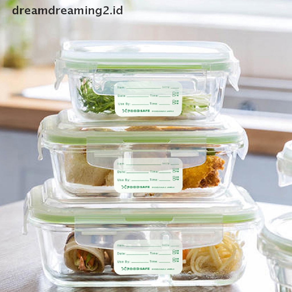 (hot) 250pcs/roll Stiker Dapur Kulkas Freezer Penyimpanan Makanan Label Isi Tanggal//