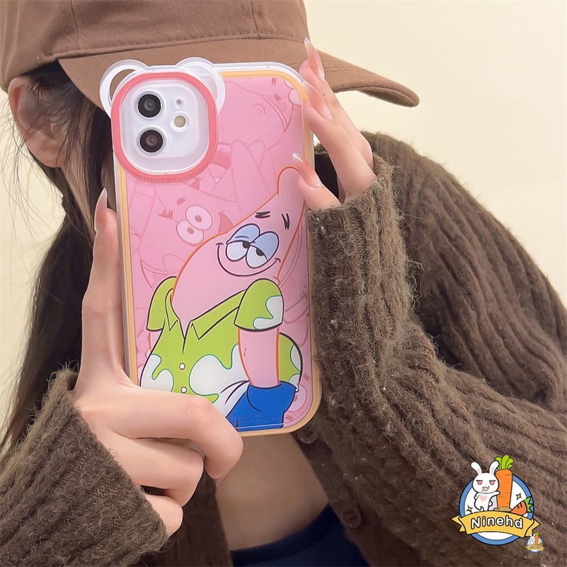 IPHONE Casing Kompatibel Untuk Iphone14 13 12 11 Pro Max X Xr Xs Max SE 8 7 6 6s Plus Se2020Pasangan Patrick Star Phone Couple Soft Case Pelindung Kamera Shockproof Soft Cover Pelindung SE 2020 SE