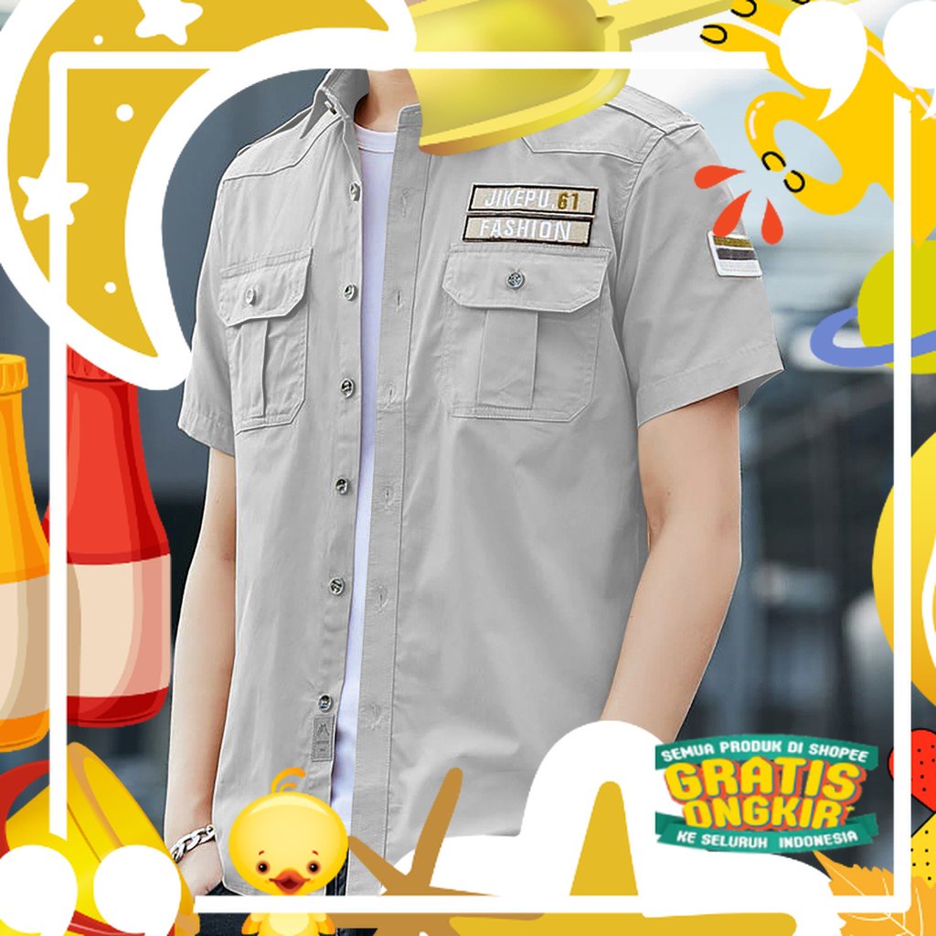 Kemeja Lengan Pendek Pria Hem Casual Barry Baju Pria Distro/ Trendy Gendut