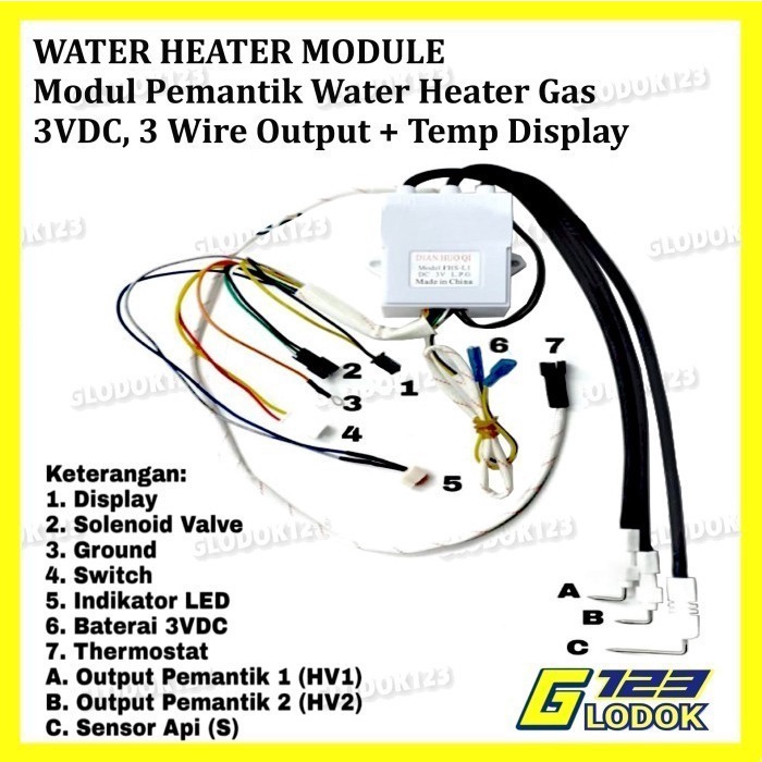 Modul Ignition Igniter Pemantik Gas LPG Water Heater Pemanas Air DC 3V