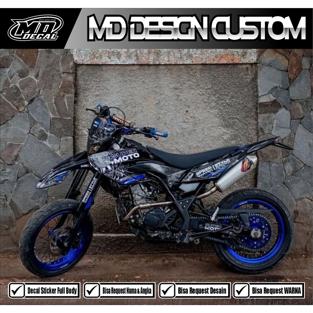 0563 Sticker Variasi WR 155 Supermoto - Bebas Request Desain ( COD ) - Stiker Decal WR 155 Terbaru G