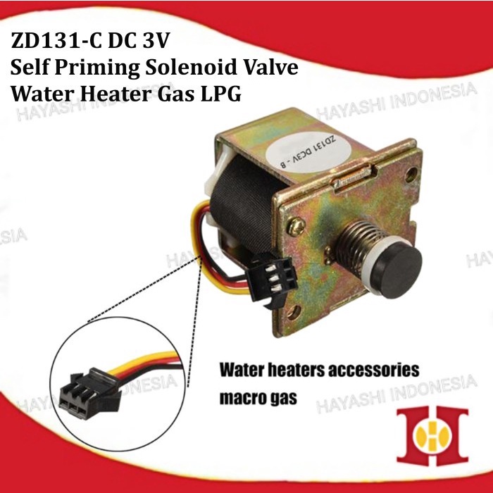 Solenoid Selenoid Valve Water Heater Pemanas Air Gas DC 3V ORIGINAL