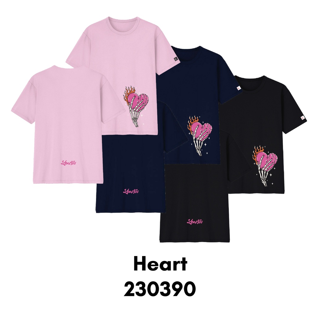 Baju Kaos Wanita Dewasa Essential Ease Series Holding Heart Bahan Katun Combed 30s