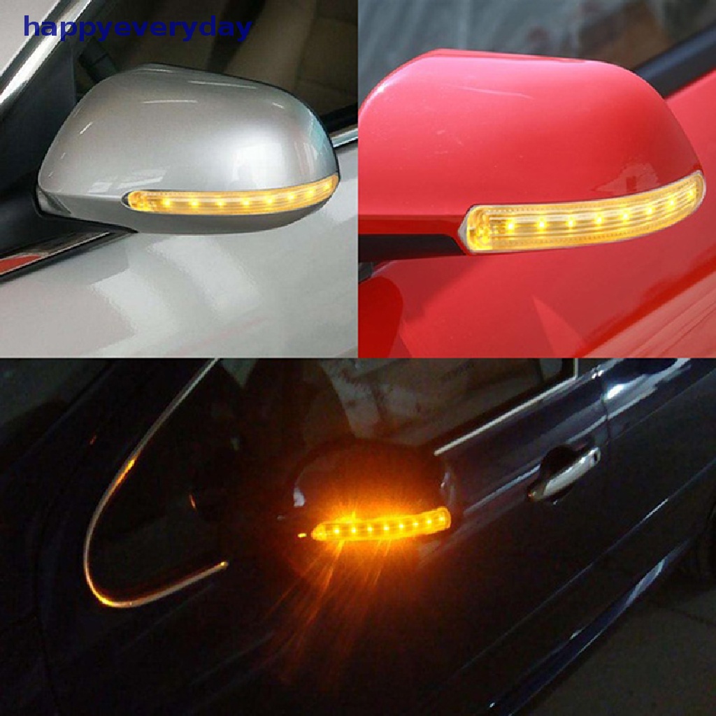 [happy] 2pcs Universal Soft Amber 9pl12v LED Spion Mobil Indikator Lampu Light [ID]