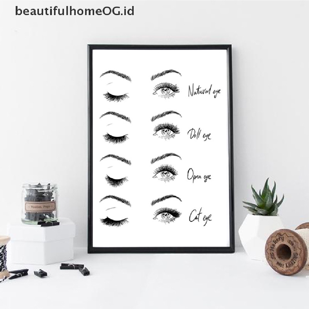 // Lebaran// Poster Dan Cetakan Makeup Lash Extensions Guide Wall Pager Gambar Toko Decor **