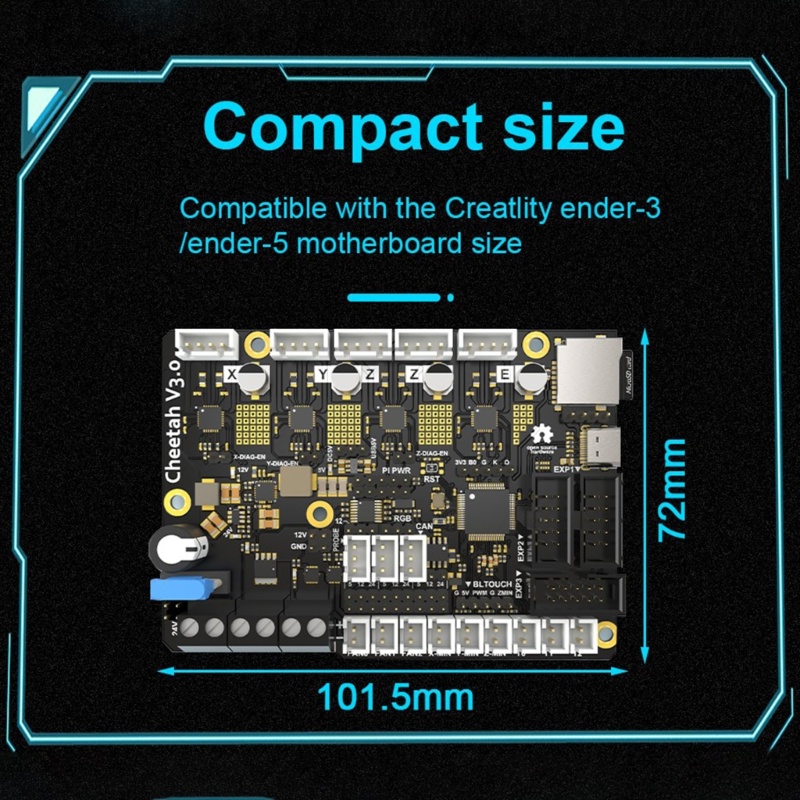 Zzz 3D Printer Cheetahv30 Motherboard 12v 24v Power Pin out Onboard TfCard Socket