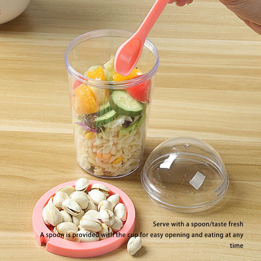 Salad Cup Mug Minum Botol Yogurt Serbaguna Tetap Dingin Hangat Penghangat Gaya Sederhana Sendok Cangkir Perlengkapan Minum Rumah