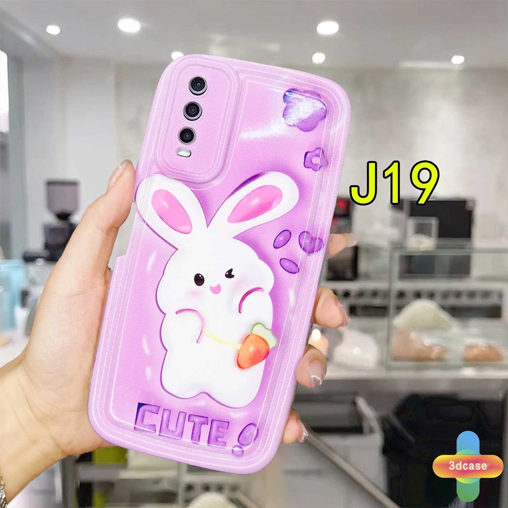 Casing VIVO Y22 Y22S Y35 Y21 2021 Y12S Y12 Y20 Y15S Y15C Y91C Y16 Y21A Y21E Y21G Y21T Y30 Y21S Y20S Y12i Y33T Y15A Y02 Y01 Y01A Y91 Y30i Y93 Y95 Y15 Y17 Y50 Y53S Y51 2020 Y51A Y10 Y33S Y1S Y11 Y31 Y20i Cute Rabbit Soft Airbag Soap Case