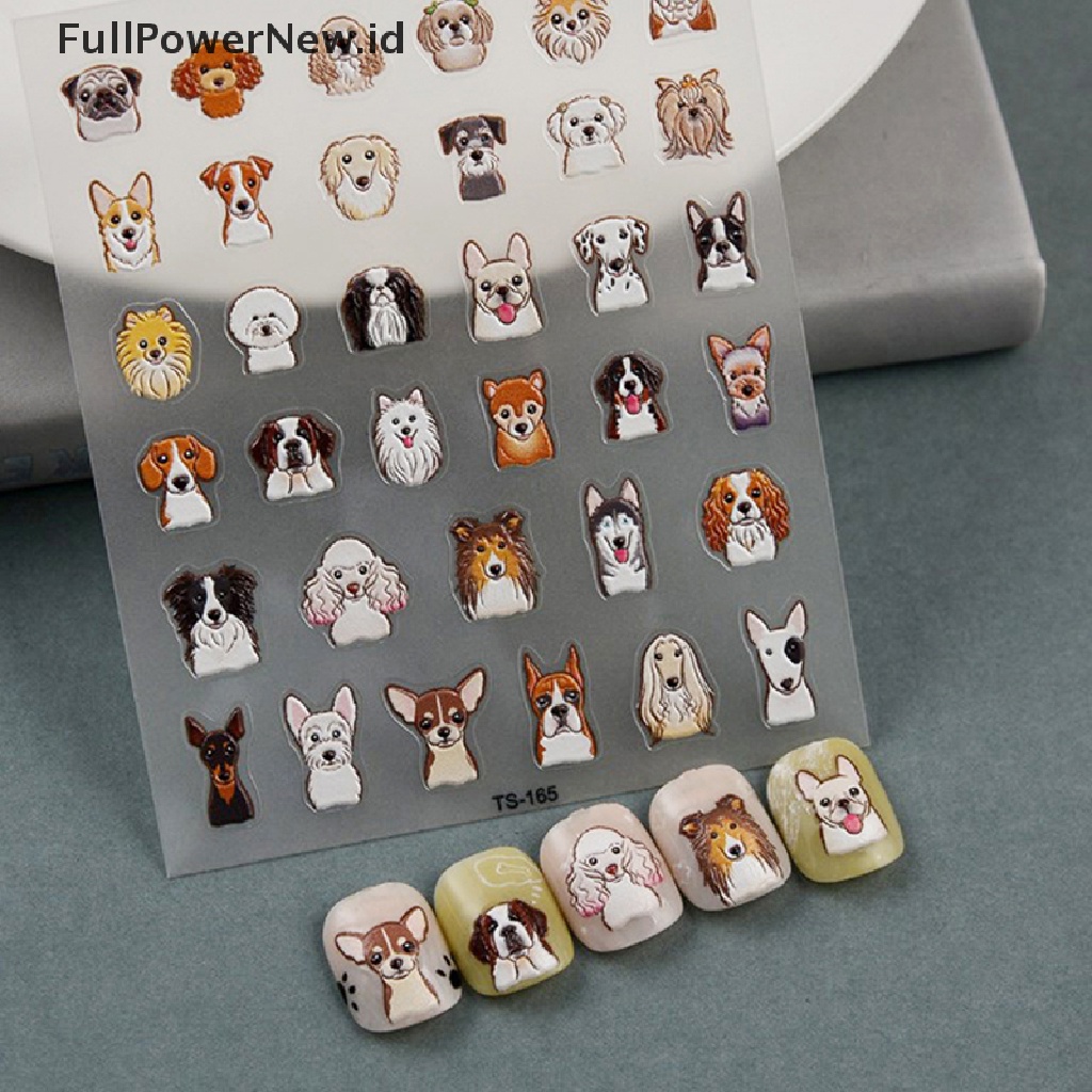 Power Decal Nail Art 5D Timbul, Stiker Kuku Anjing Puppy Untuk Pecinta Anjing &amp; Kucing ID