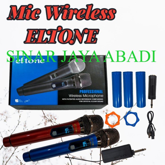 ORIGINAL MICROPHONES WIRELESS MIC WIRELESS KARAOKE ELTONE  50 METER